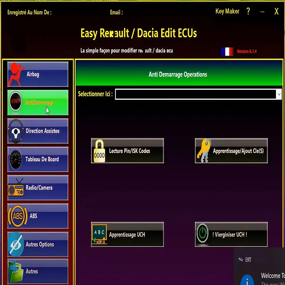 Fácil ren/ault 6.1.4 fabricante de chave dacia editar ecu para renault programador claro acidente airbag chaves cartão uch limpador trabalho com renolink