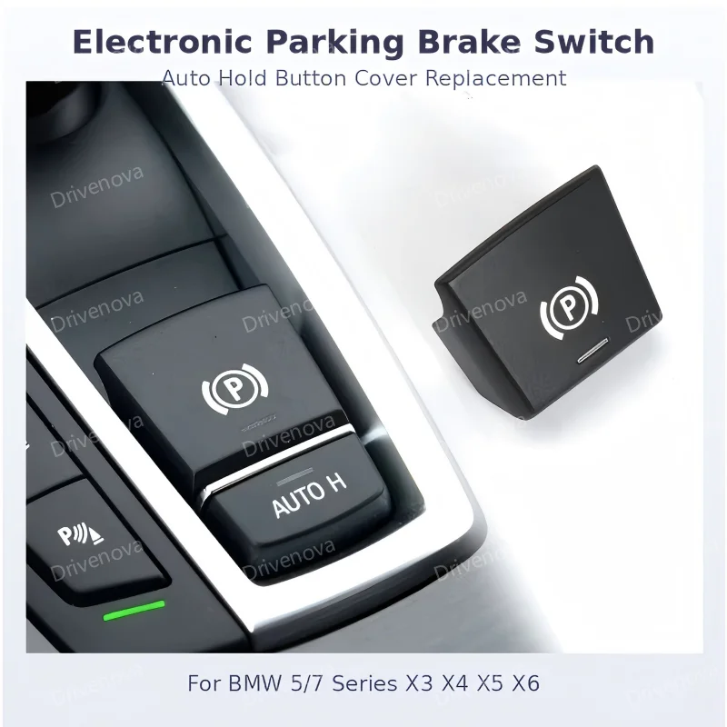 Electronic Parking Brake Switch Auto Hold Button EPB Replacement for BMW 5 7 Series X3 X4 X5 X6 F01 F10 F15 F25 Interior Control