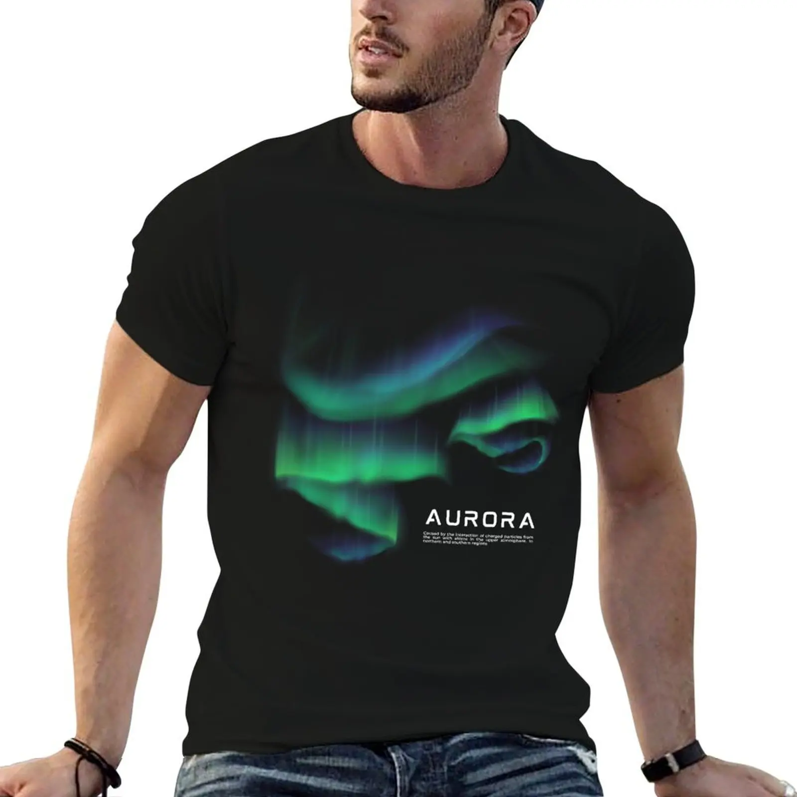 Aurora Borealis T-Shirt plain Aesthetic clothing tees cute clothes plus size men clothing