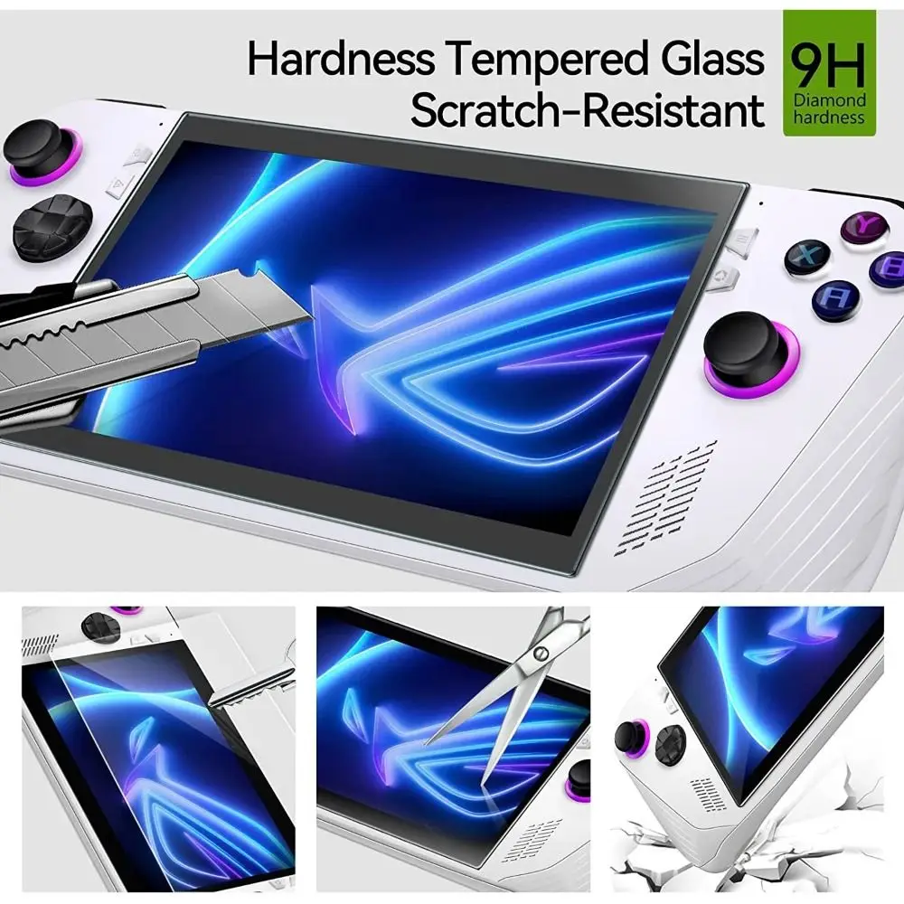 3PCS Accessories Game Console Screen Protector 7 Inch Curved Edge Gaming Handheld Protective Film for ROG Ally X 2024