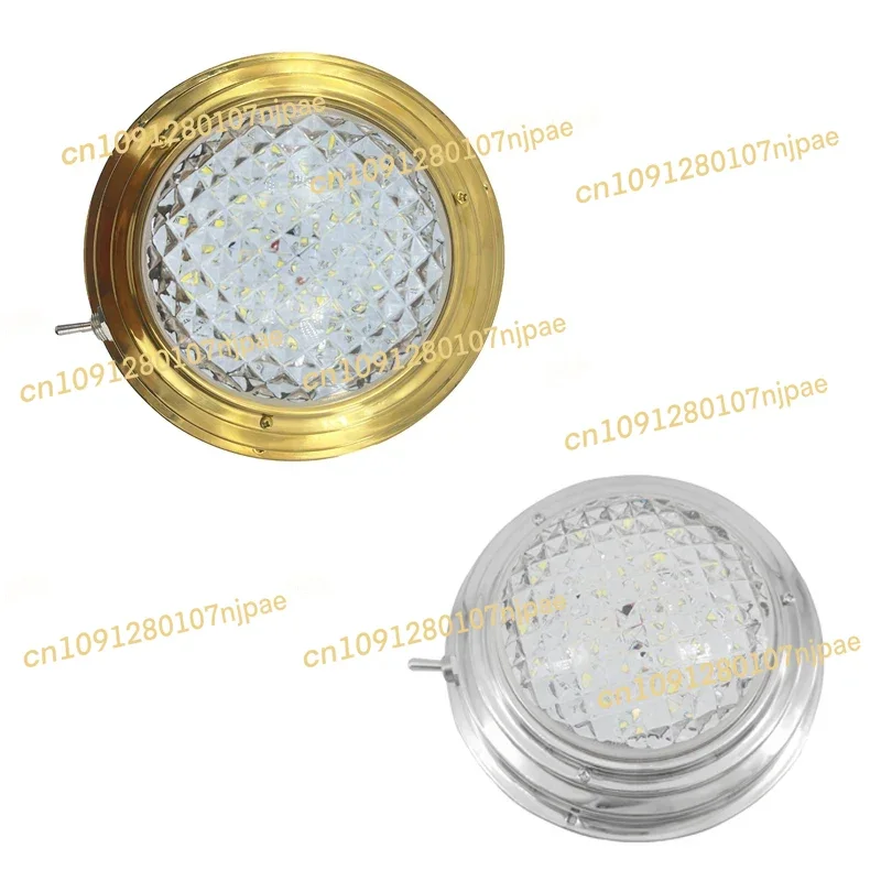 

5" LED boat-shaped ceiling light, stainless steel housing toggle switch，Silver/ gold，Round lamp Lights for RV yachts
