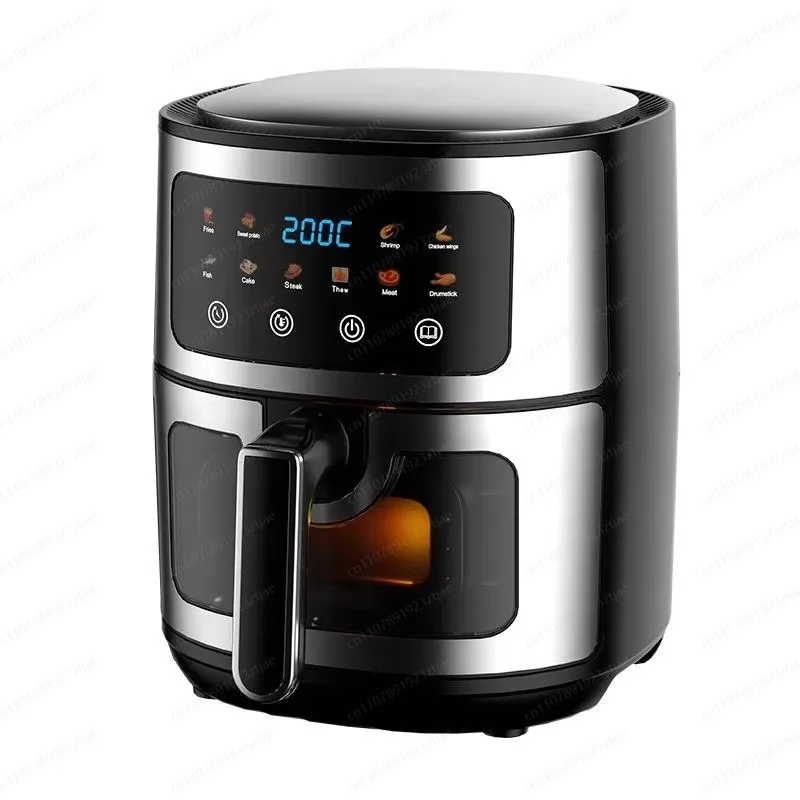 6L Cross-Border Visible Air Fryer Modern Square Design Home Smart Electric Multifunctional French Fries Machine Large Capacity