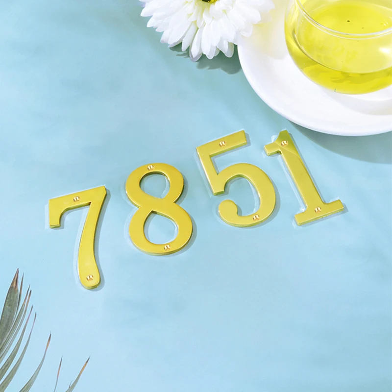 1Pcs 3Inch Metal House Numbers with M2 Screws Solid Zinc Alloy Mailbox Numbers 3D Address Numbers for Outside House Apartment
