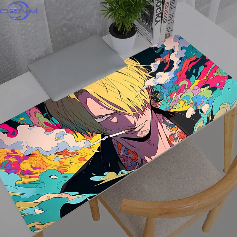 Extra Large Gaming Mouse Pad One Piece Sanji Computer Gamer Laptop Keyboard Carpet Mouse Mat Non-Slip Rubber Table Rug