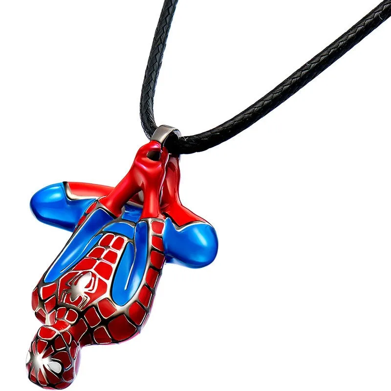 Marvel Spiderman personalizzato creativo hip-hop clavicola catena pendente cartone animato nicchia animazione film regalo di festa collana di coppia