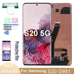 터치 스크린 디지타이저 교체용 AMOLED LCD, 삼성 갤럭시 S20 5G LCD G981F G981F DS G981B DS G980 디스플레이, 6.2 인치