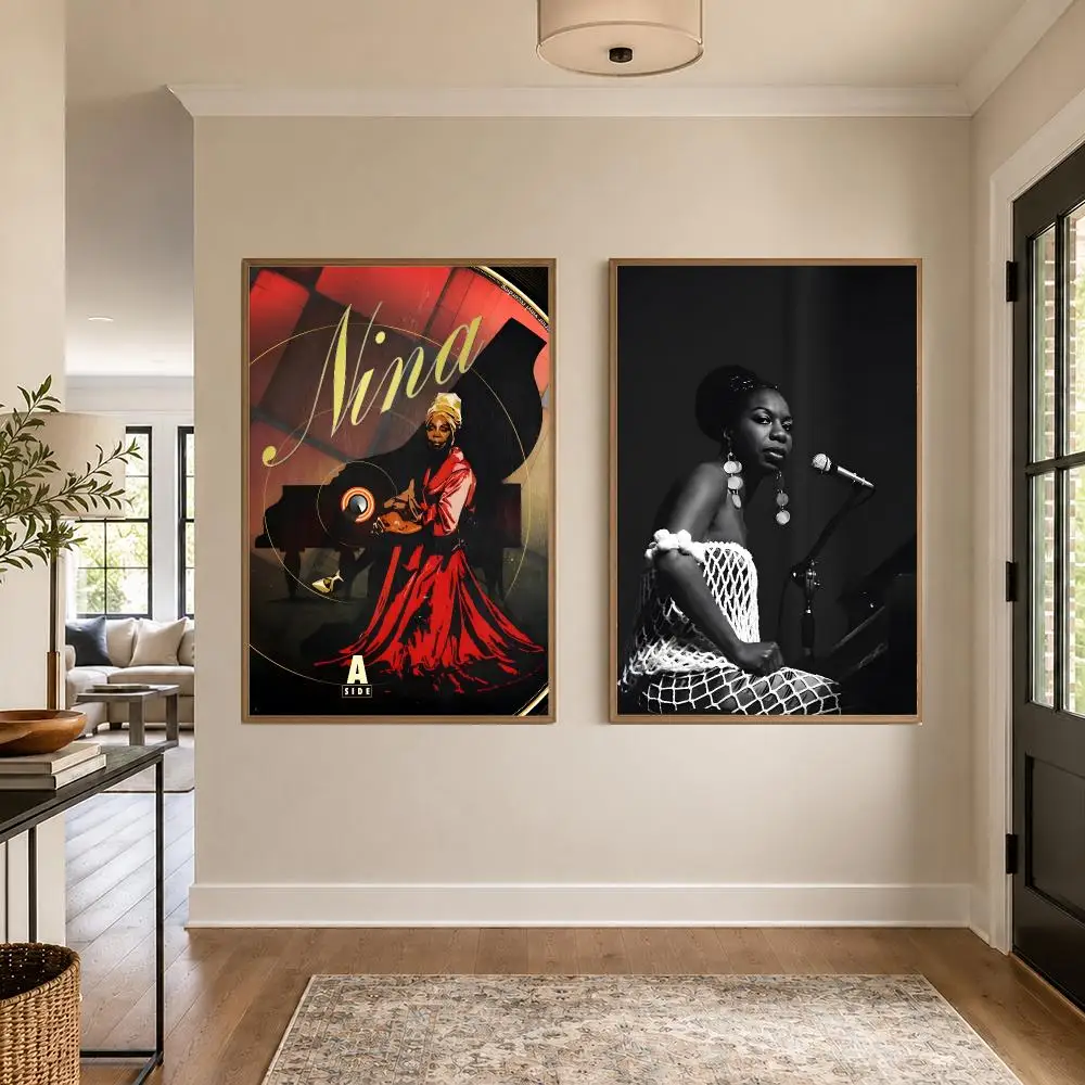 Soul Singer Nina Simone Poster Graphic Wall Art Poster HD Waterproof PP Paper Print for Bedroom Living Room Office Decor Gift