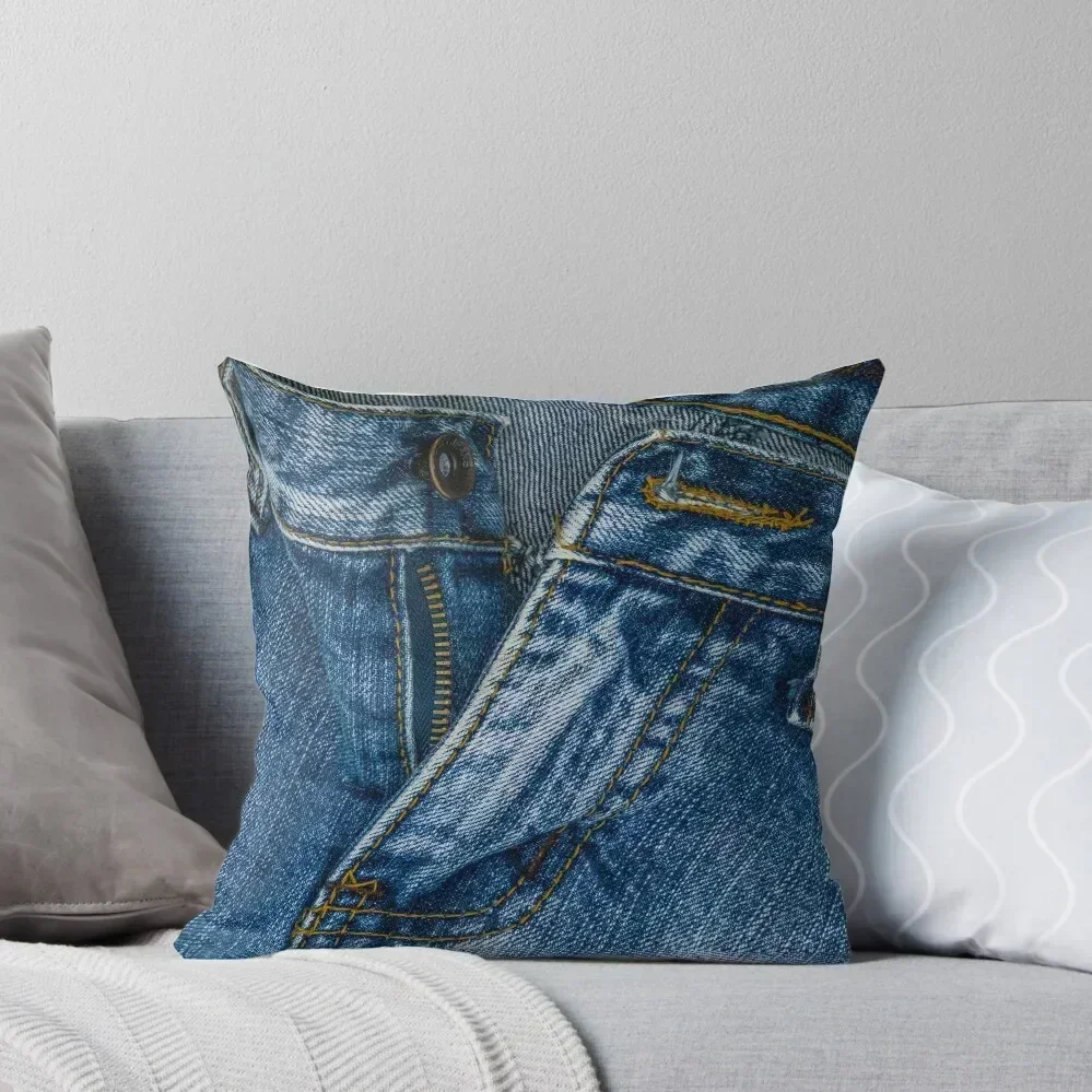 

Clothes button diagonal up I love bluejeans denim Throw Pillow Decorative Pillow Covers For Sofa Luxury Pillow Cover