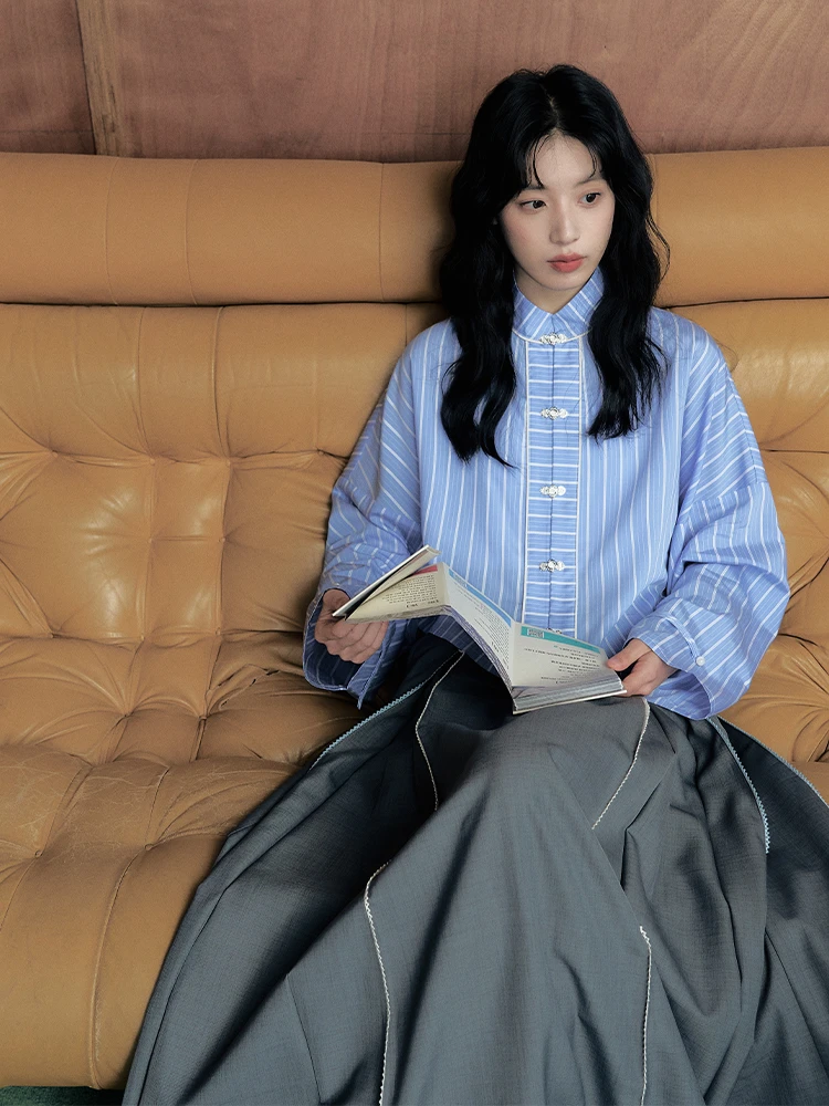 

Июльский вечер, оригинальная восточная футболка Hanfu в раннюю полоску irt Bow ket Sve, юбка с великолепным принтом, женская модная облегающая юбка