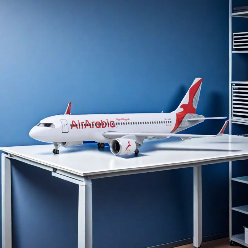 47CM 1/80 Airplane A320NEO A320 NEO AirArabia Arabia Airlines Model Toy Light & Wheel Landing Gear Diecast Resin Plane Model