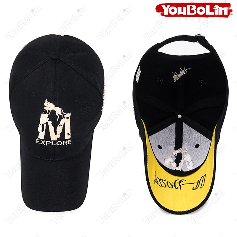 M-Buchstabe Wolf Totem Stickerei Baumwolle Verstellbare Baseballkappe Sonnenhut Trucker Caps Dad Hats – Detail 8