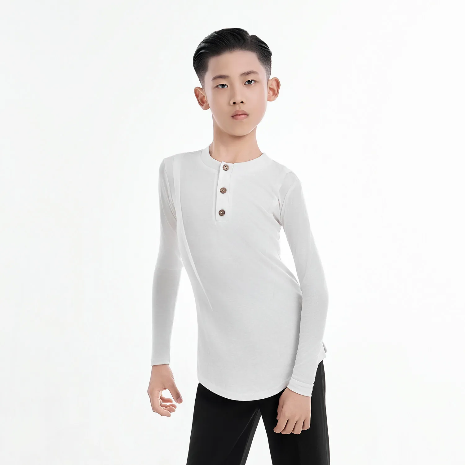 

Новые костюмы для латиноамериканских танцев 2026 года для мальчиков: рубашки с длинным рукавом для самбы, ча-ча-ча, танго. Детская одежда для латиноамериканских танцев XH4109