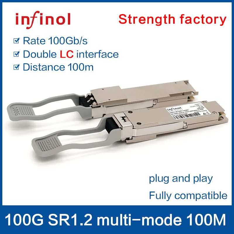 QSFP-100G-SR1.2 BiDi Multimode 850nm Double LC QSFP Transceiver 100m OM4 MMF