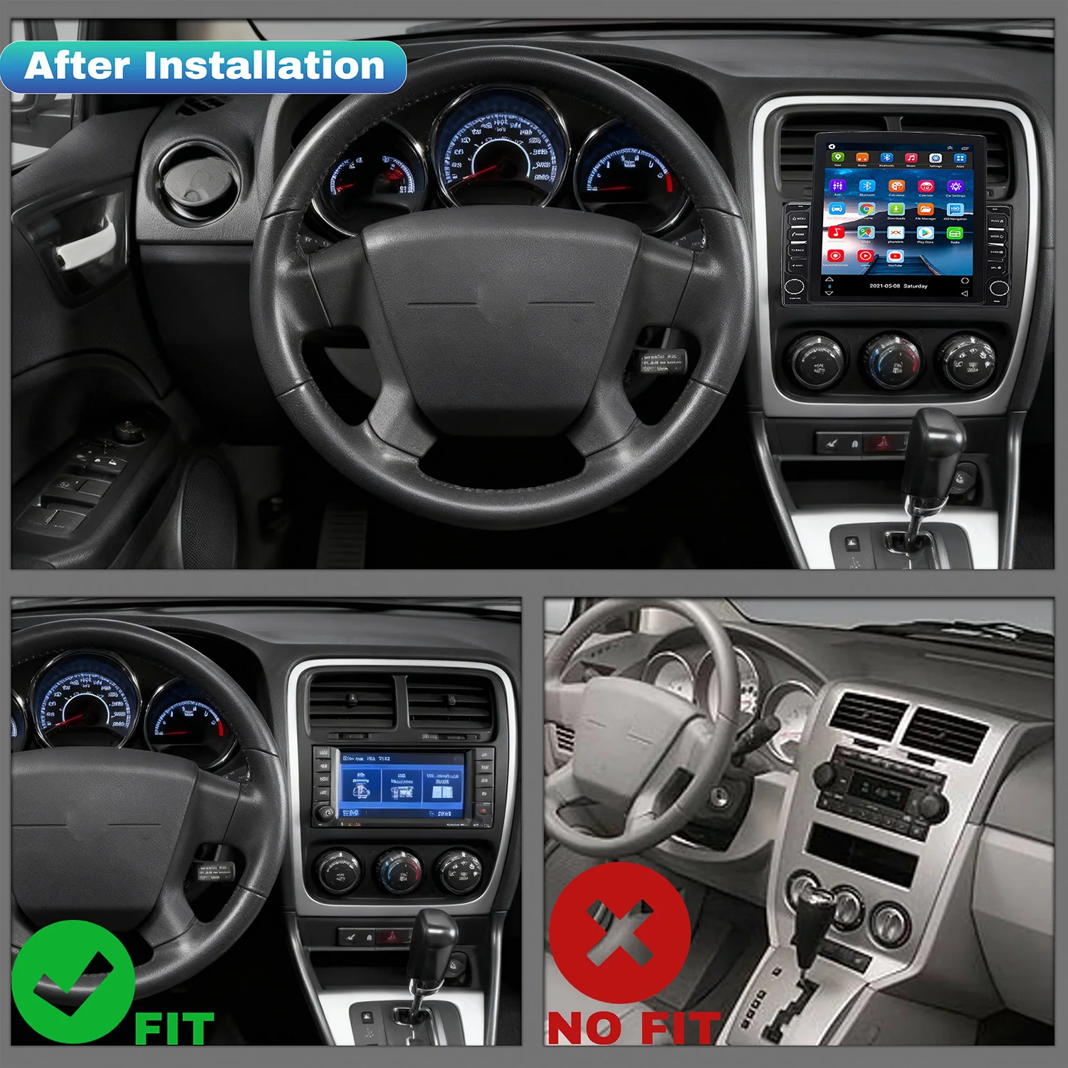 2DIN MP5 Car Stereo Audio for Dodge Nitro 2007-2010 Carplay Android Dvd Player Usb Player SWC Video Wifi Bt All Car Universal