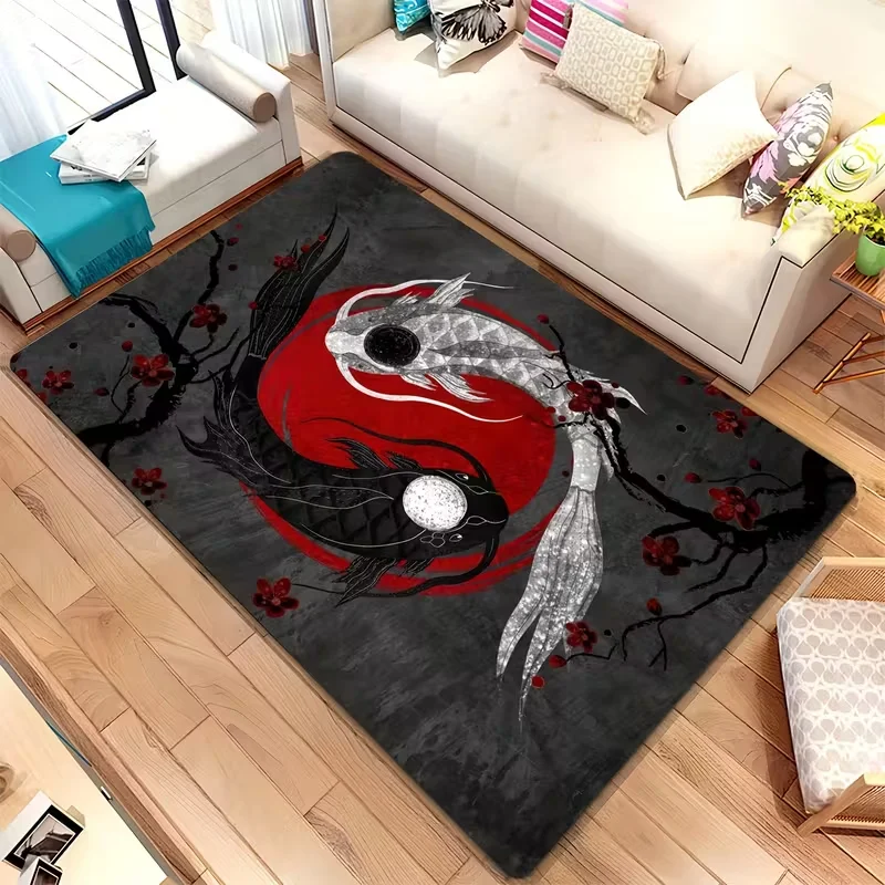 Indoor and Outdoor Holiday Gifts, Sea Freight Yin-yang Fish Carpet Game Room Bohemian Tribal Area Carpet Persian Floor Mats