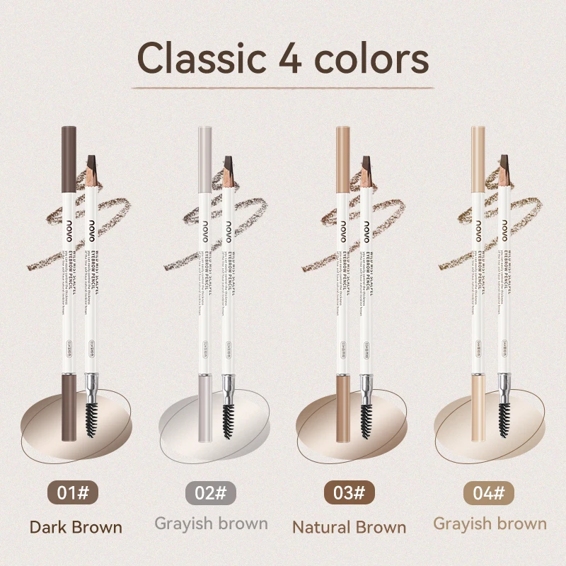 Wild-style Matte Brow Pencil with A Finely Shaped Tip and Built-in Spiral Brow Brush; Smooth Texture and Easy Application.