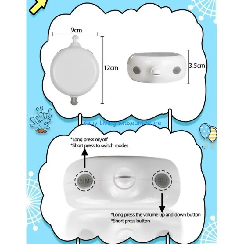 P31C Crib Decors Muzyczne dzwonki zabawki Baby Interaction Mobile Bells Education Musical Box