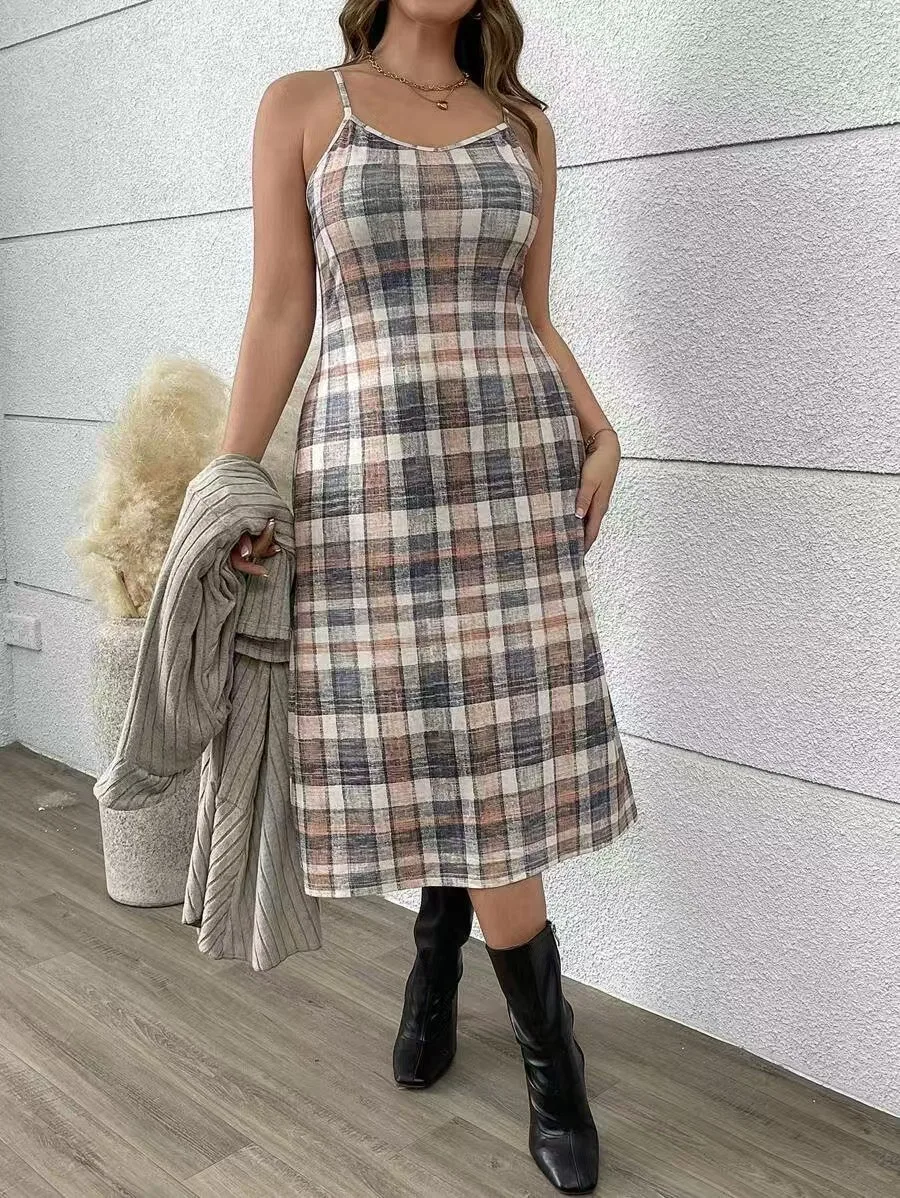 Fashion New Dresses Autumn Winter Loose Casual Commuter Style Long-sleeved Cardigan Windbreaker Suspender Dress Two-piece Set