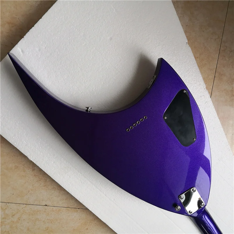 Customizable Purple Metal Painted Extraordinary 6-String Electric Guitar Unique Design Six-String Electric Guitar