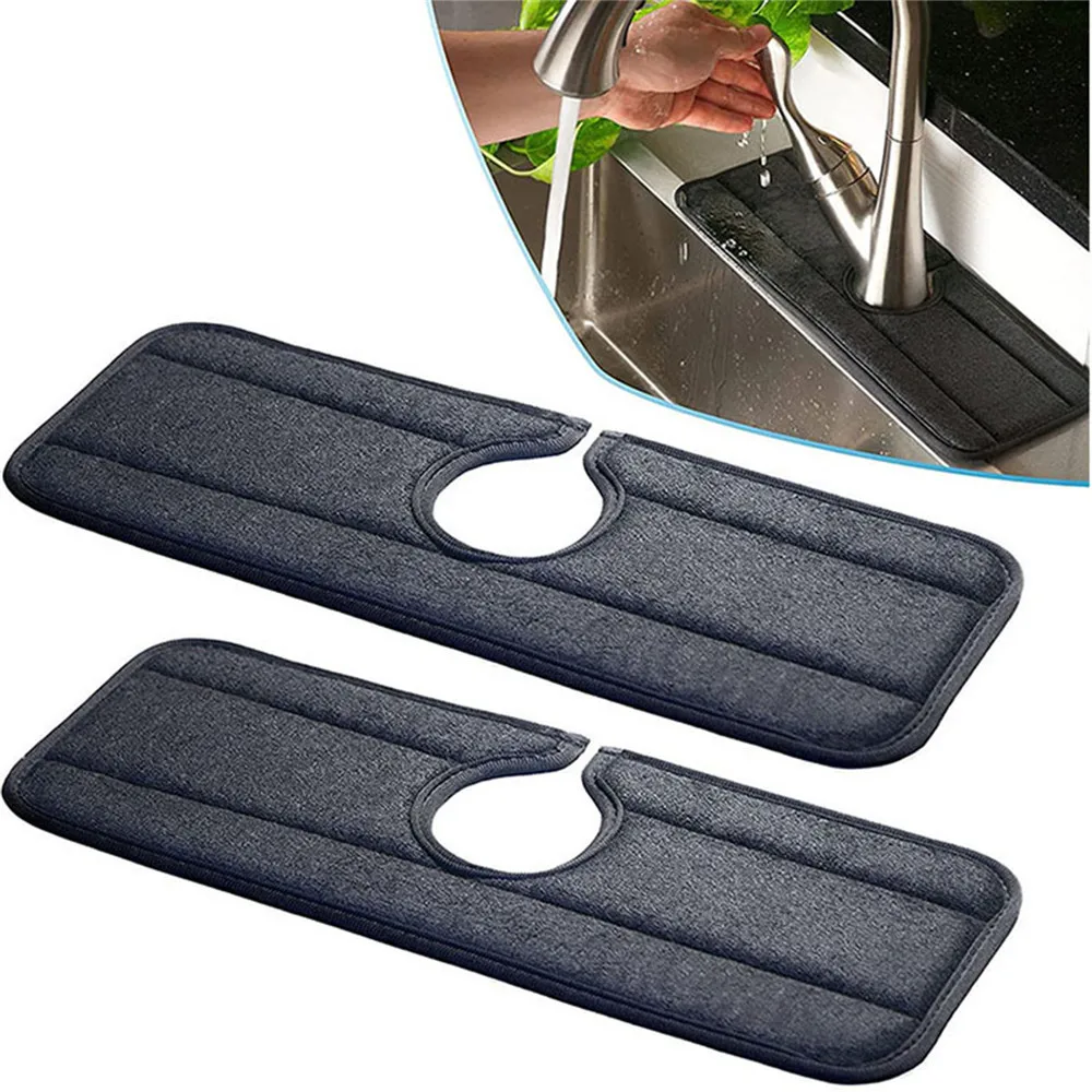 1pc Wash Basin Water Absorbing Pad 14*37 13*50 61*13.7cm Faucet Anti-Water Purling Protective Pad Water Suction Pad