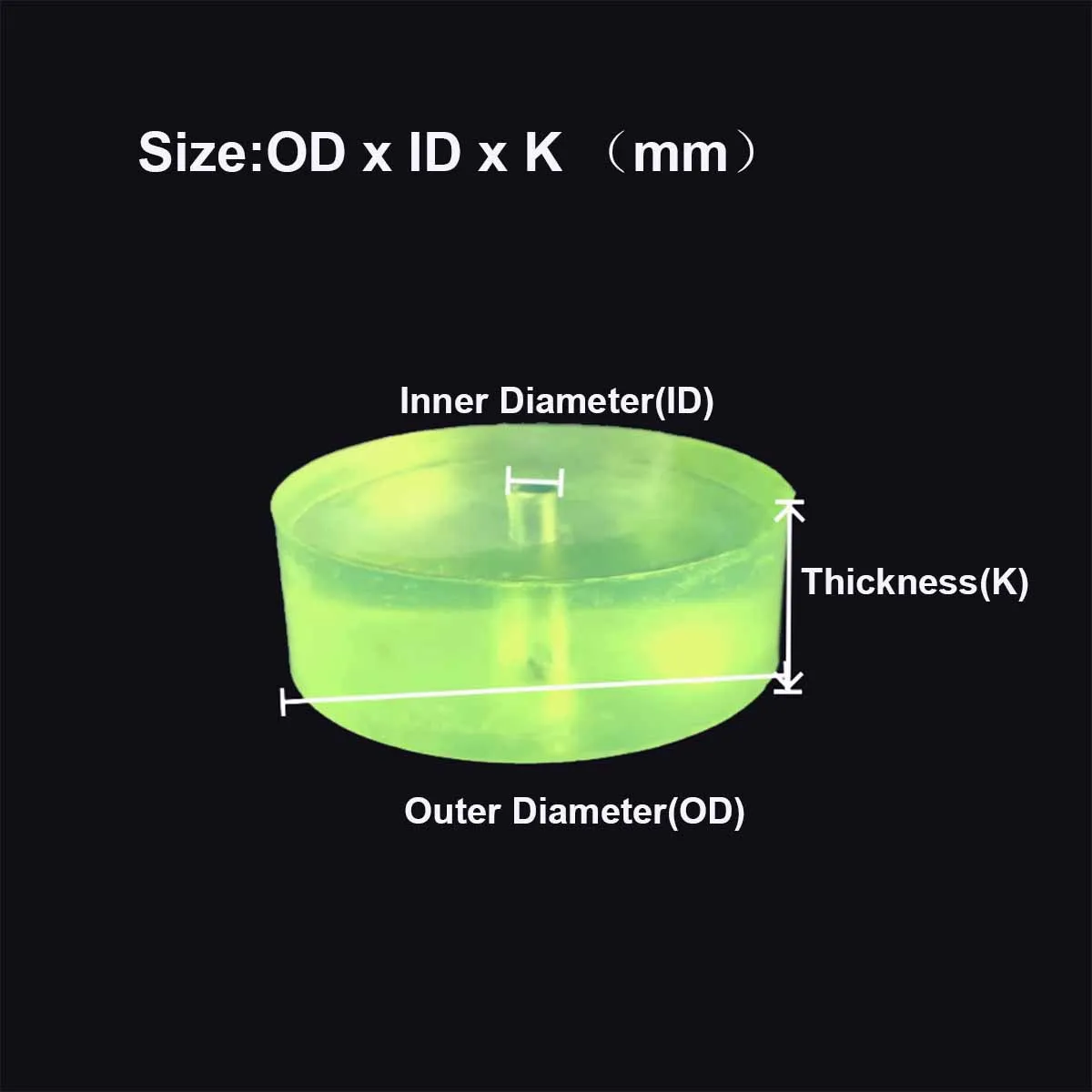 Polyurethane Round Sheet Elastic Rubber Board Oil Wear Resistant Damping Plate Sealing Gasket  OD 20mm-220mm Thick 30/40/50mm
