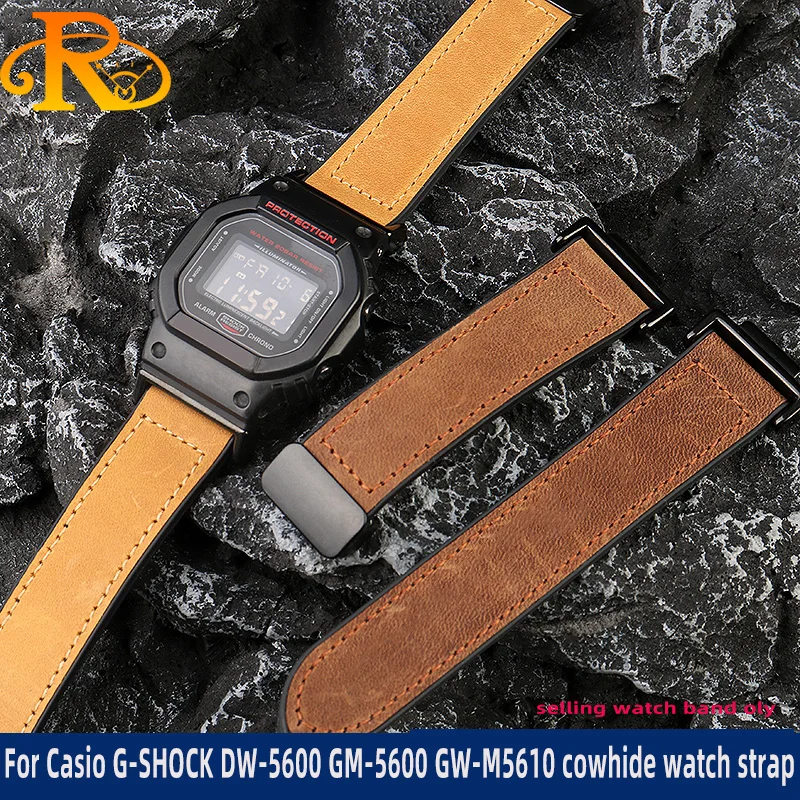 DW-5600 cowhide Watchband For Casio DW5600 GW-B5600 GW-M5610 GA2100 GA-2100 watch Strap Sports Canvas Watch Band Bracelet case