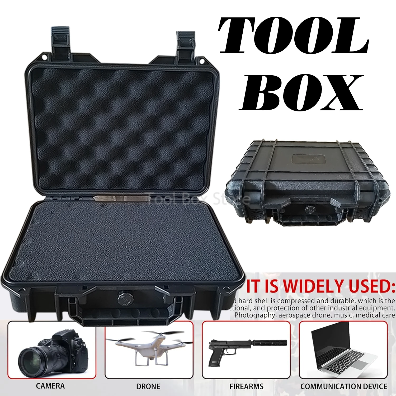 Waterproof Hard Case Box Shockproof Tool Case Bag Storage Box Safety Instrument Equipment Tool Box Portable Toolbox Organizer