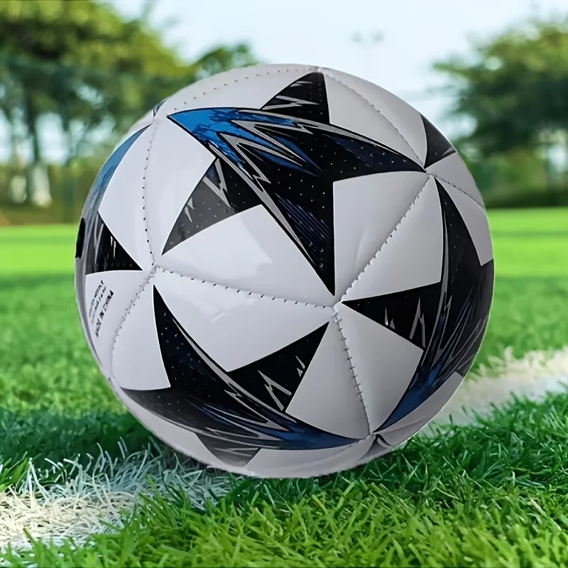 Size 2 Star Pattern Soccer Ball, Durable Outdoor Training Ball for Backyard Park Beach, Long-Lasting PU