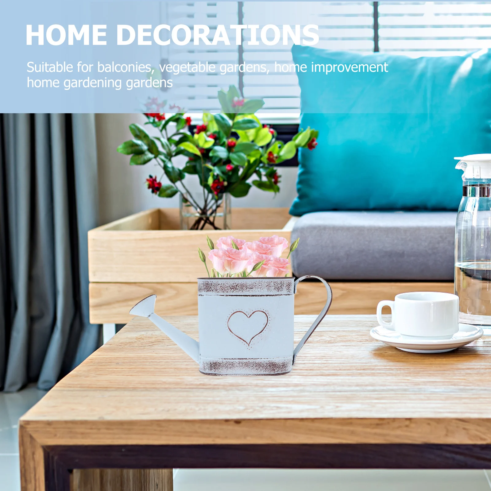 

European Style Watering Can Vase Durable High Quality Materials Warm Round Leaf Design Decor Outdoor