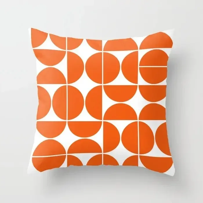 Orange Throw Pillow Covers for Home Sofa Chair Decorative Pillow Covers Medieval Geometric Cushion Covers view 6