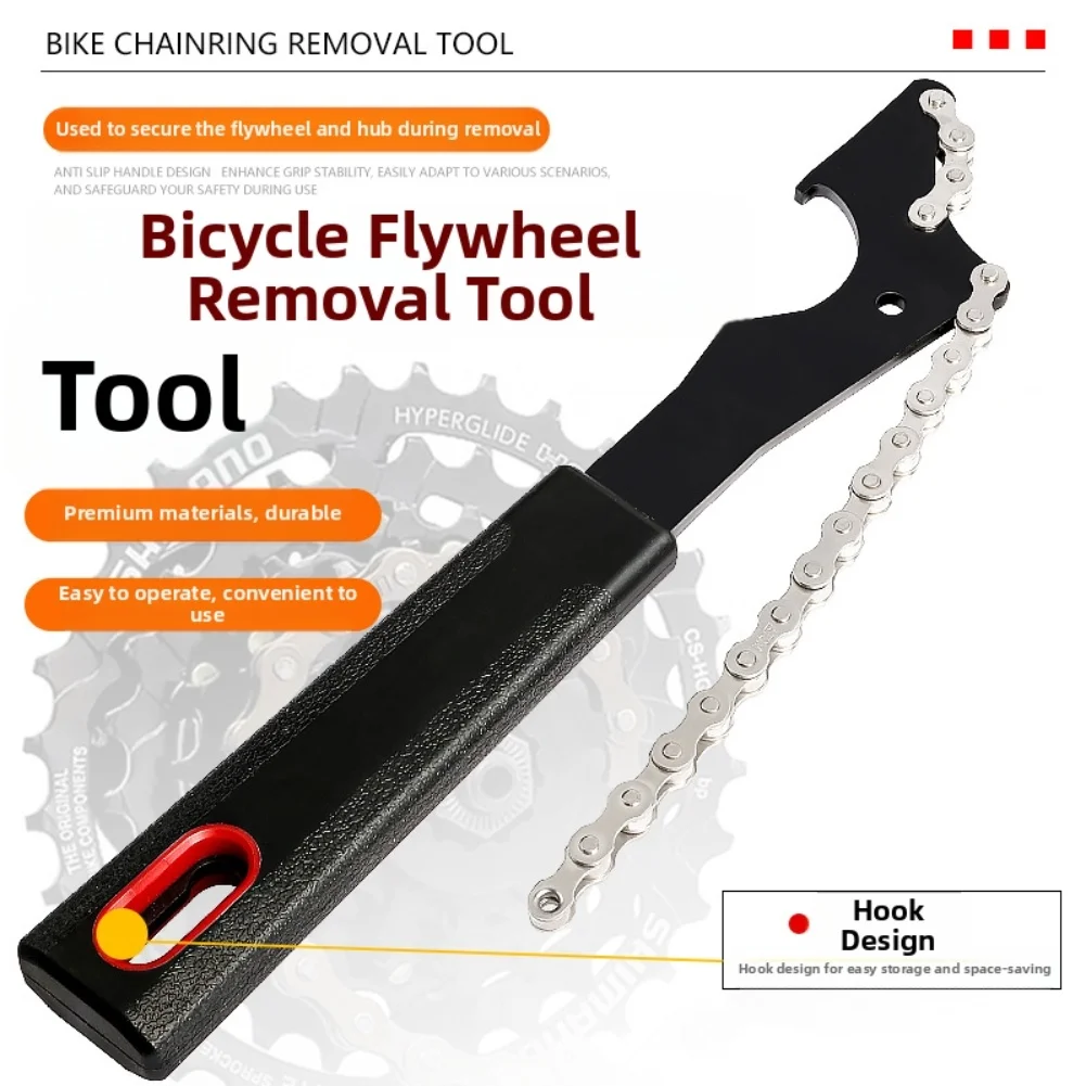 Multi-Purpose Chain Maintenance Wrench with Sides for Cassette and Hub Ring Removal Ergonomic Handle Design Multi-Purpose
