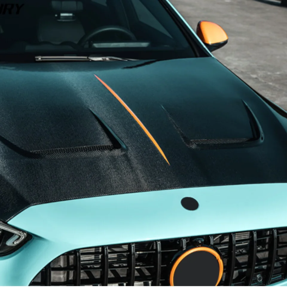 Carbon Fiber Hood For W206 C Class 2021-2023 For Mercedes Benz MBJ Style Regular Carbon