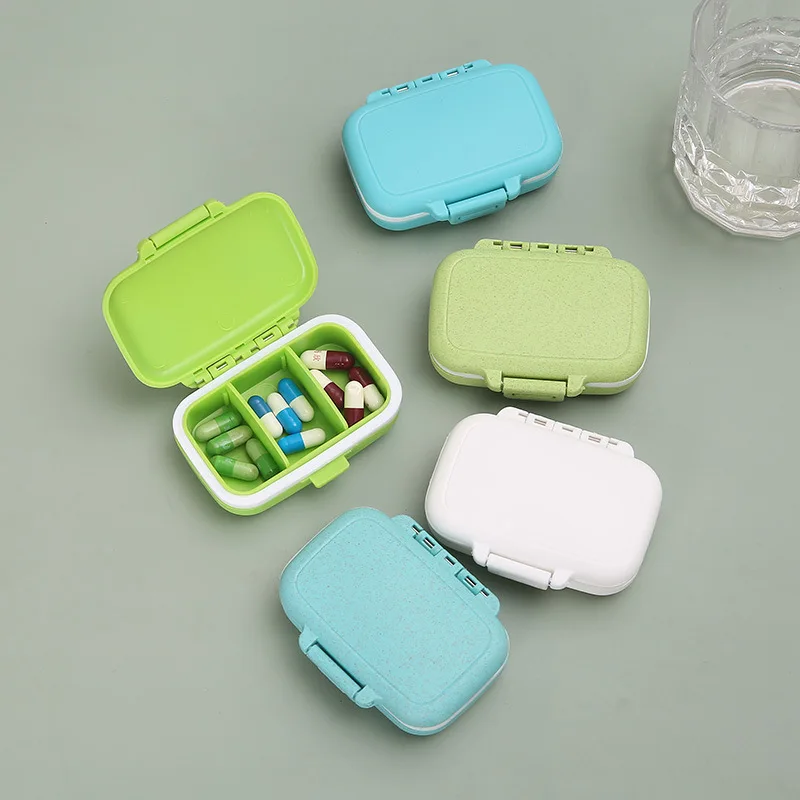 Mini Portable Pills Organizer Case 3 Grids PillBox Tablet Storage Container Weekly Medicine Pill\'s Box Pill Case Drug Dispense