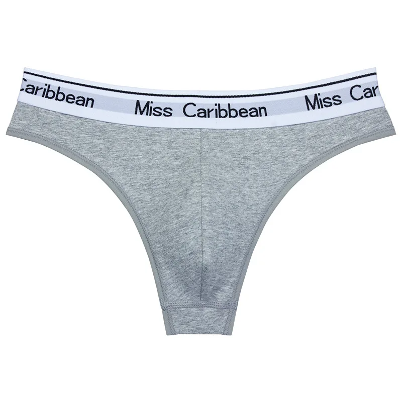 Calça T de algodão de cintura baixa masculina, cintura carta, cuecas sem traceless, calcinha tanga fitness