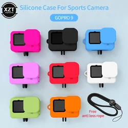 Silicone Camera Sleeve with Lens Cap Cover for GoPro Hero 11 Protective Frame Case Shell for GoPro 10 9 Action Camera Accessory