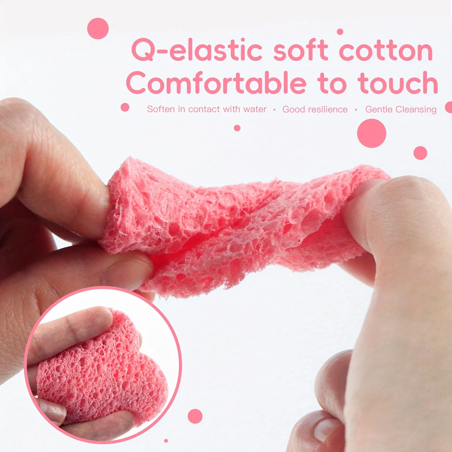 10 pçs esponjas faciais em forma de coração esponja facial comprimidanatural esponja de limpeza facial padclean reutilizável esfoliante cleansin