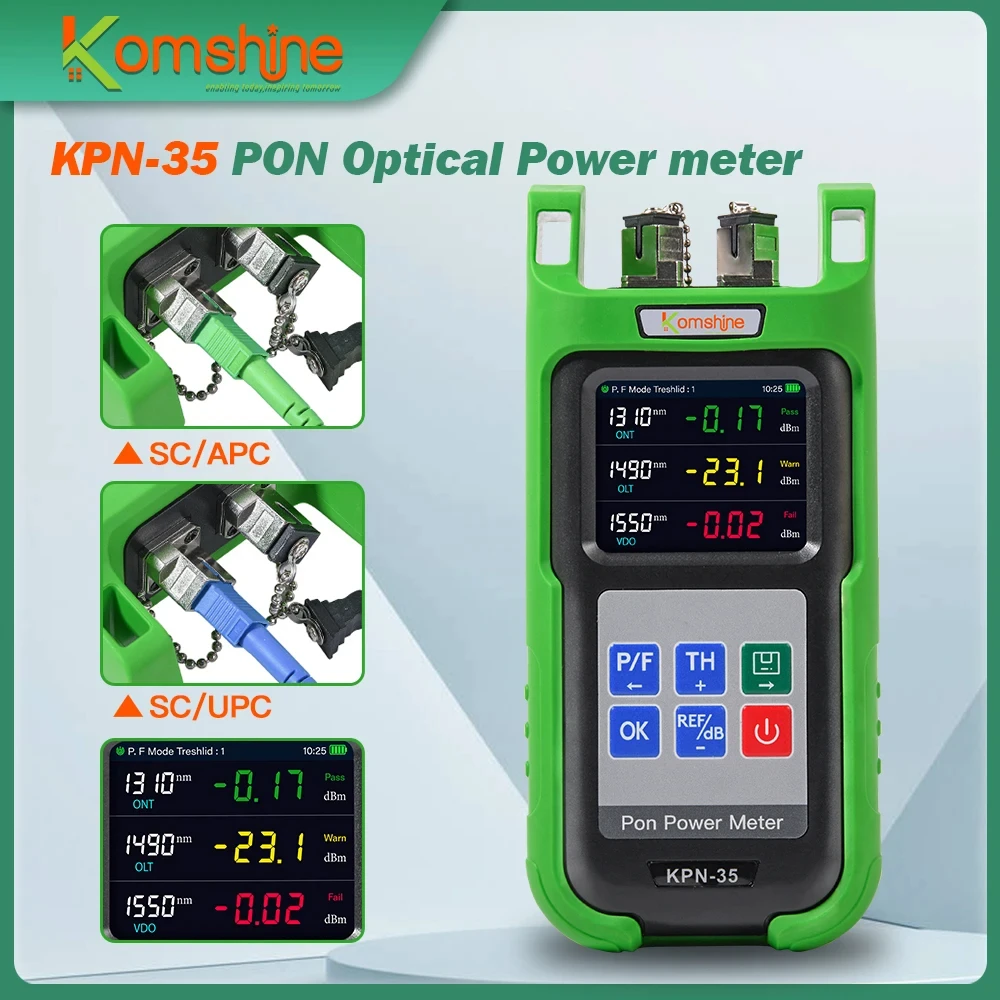 Imagem -02 - Komshine-pon Medidor de Energia Óptica para Teste de Rede 01 db Resolução 1490nm 1550nm 1310nm Kpn35