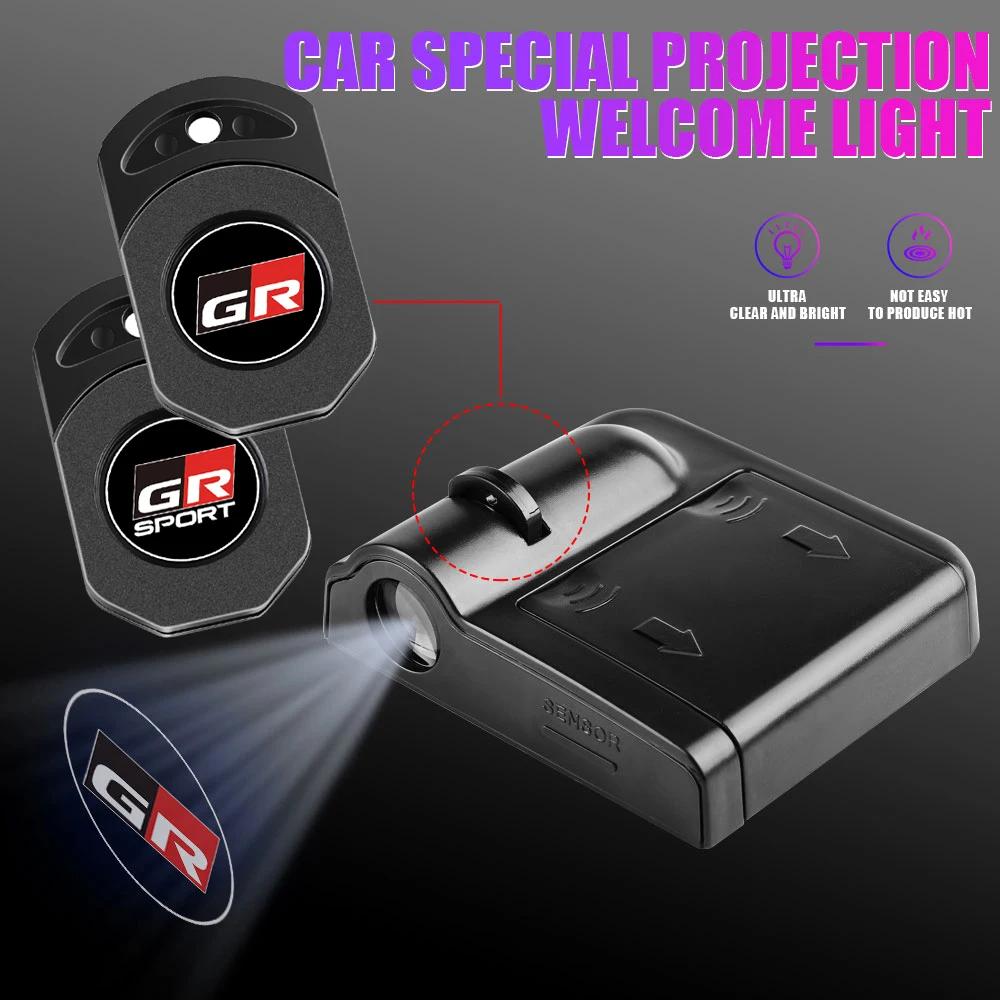

1/2pcs Car Door Welcome Light Projector Shadow Lamp for Toyota GR SPORT Yaris Prius Rav4 Land Cruiser Highlander TRD Corolla CHR