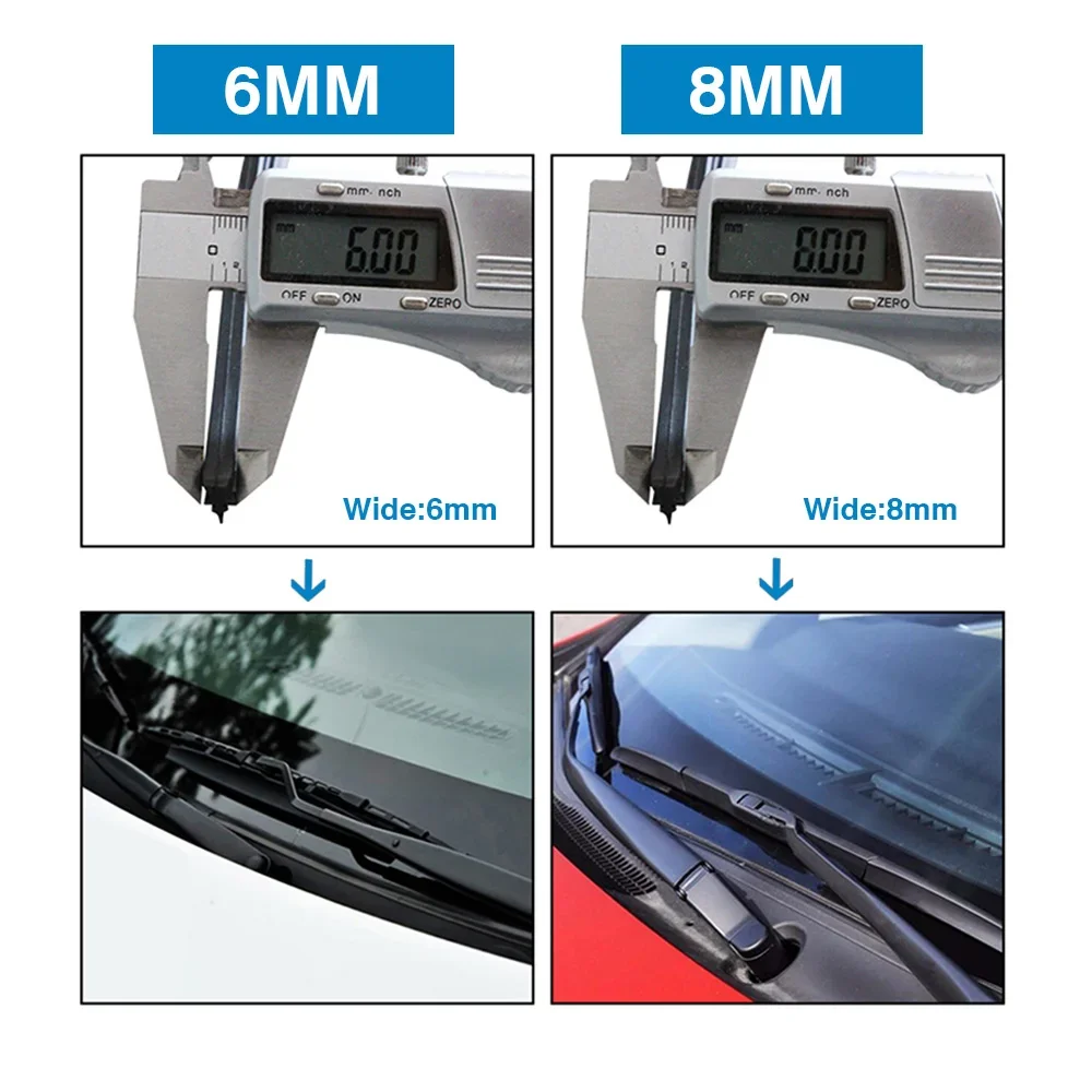 1Pcs Car Wiper Blade Windscreen Insert Rubber Strip 8MM 6MM 14\