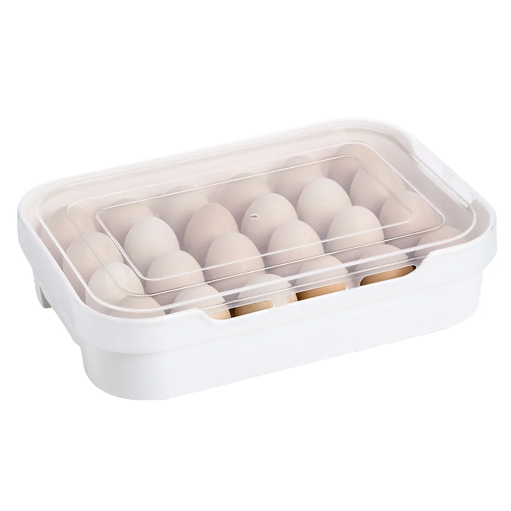 

24 Grid Egg Holder Large Plastic Egg Container Transparent Lid Breathable Design Kitchen Refrigerator Storage Box for Home