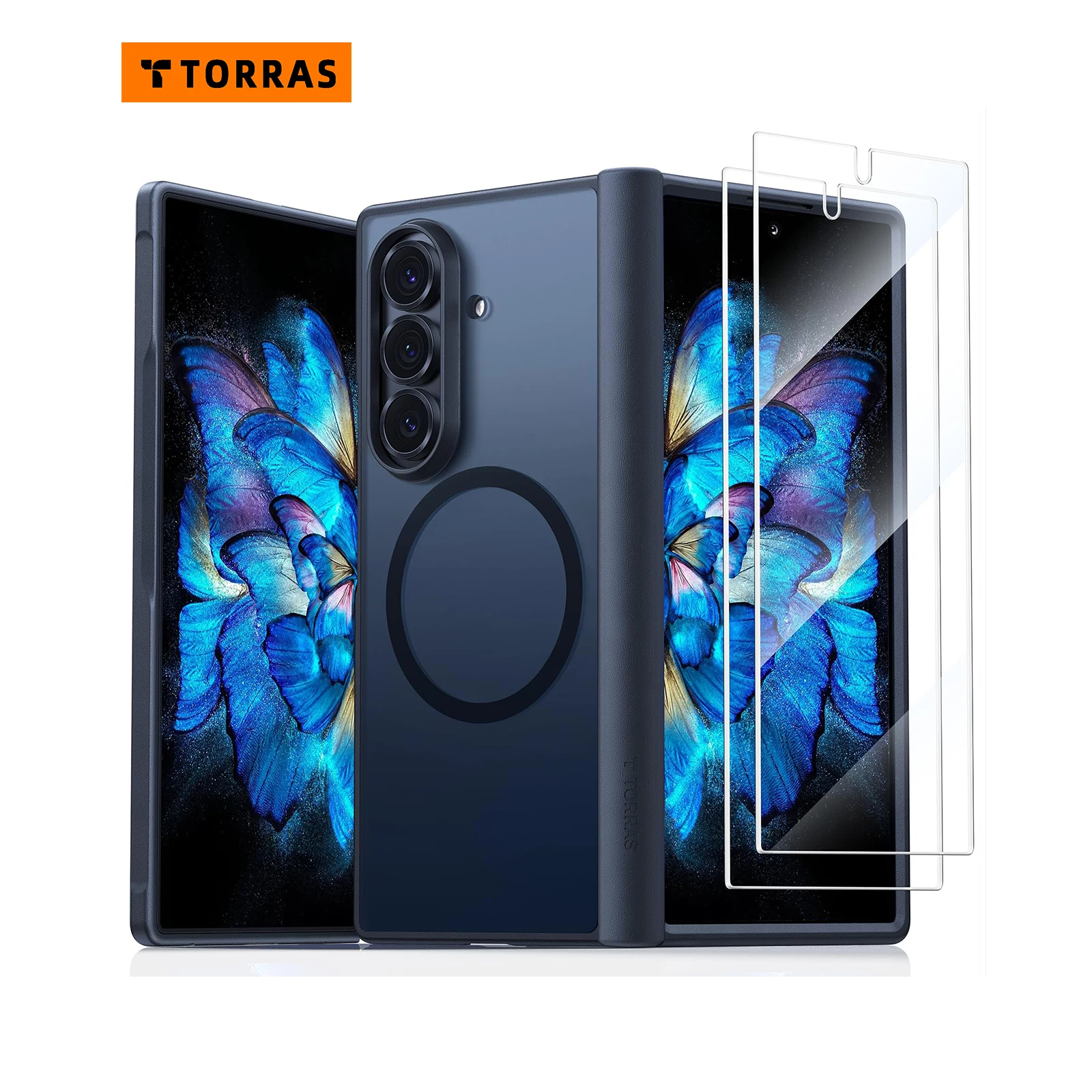 

TORRAS Samsung Galaxy Z Fold 7 Case Magnetic Shockproof with 2pcs Screen Protectors Compatible with MagSafe 4X Military Grade