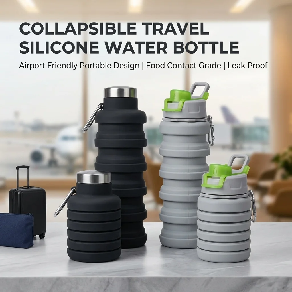 Borraccia Pieghevole 500ml/16.9oz Nuova 2026, Antigoccia, per Palestra, Fitness, Viaggi, Attività all'Aperto e Uso Quotidiano