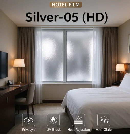 PET Silver 05 HD Window Film Roll One Way Vision Privacy Tint Heat Insulation UV Resistant DIY Install Home Office Car Glass
