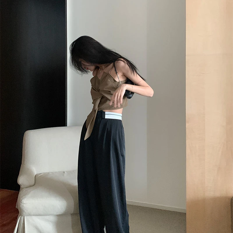 Spice Girl Gilet con bretelle a vento Dolce fiocco Top corto esterno sottile 2025 Top da donna Fashion Street