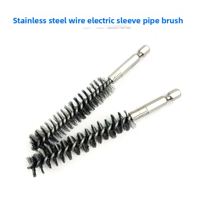 Hex Shank Steel Wire Brush Head Electric Drill Pipe Rust Removal Polishing Deburring Brush