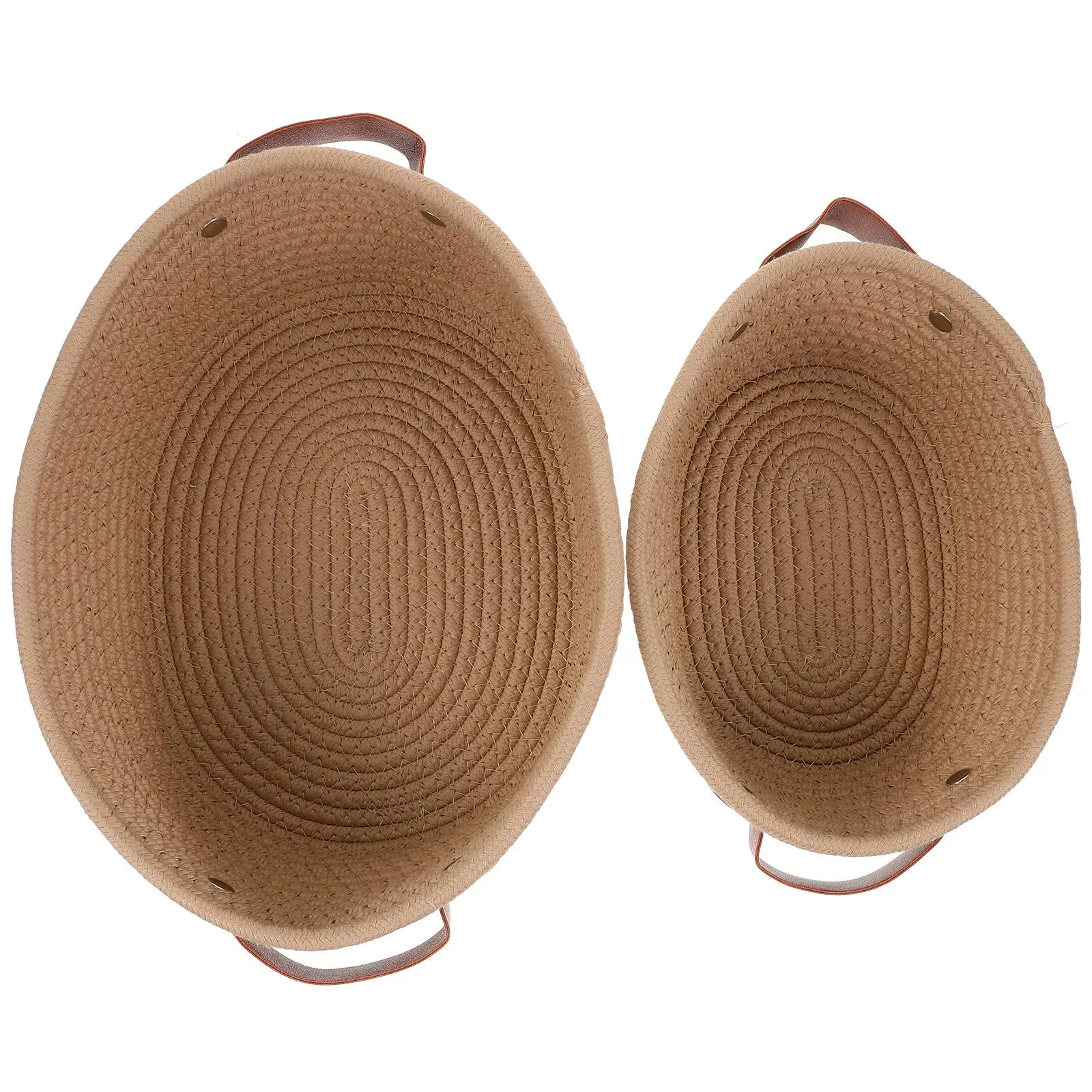 

2 Pcs Storage Basket Woven Sundries Box Baskets Small Snack Cotton Rope