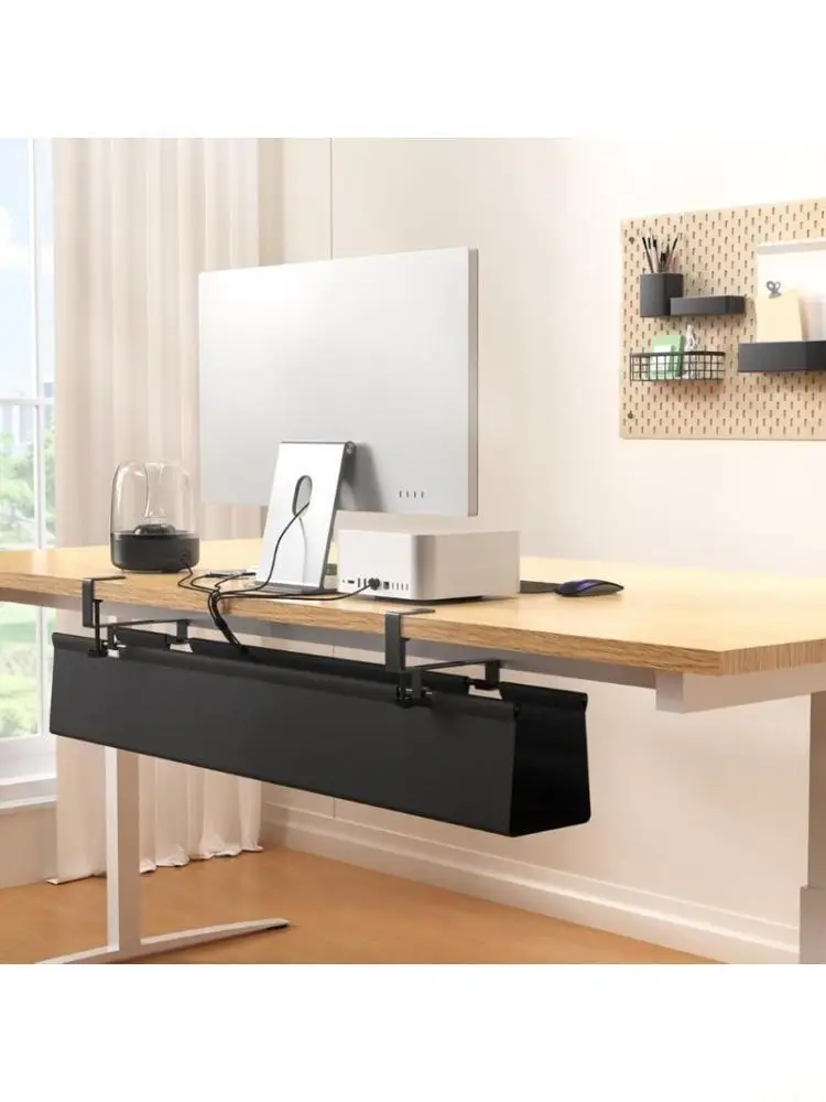 B03F Large Capacity Under Table Wire Management Tray With AntiSlip Design Cord Organizers Holder For Home Or Office Use