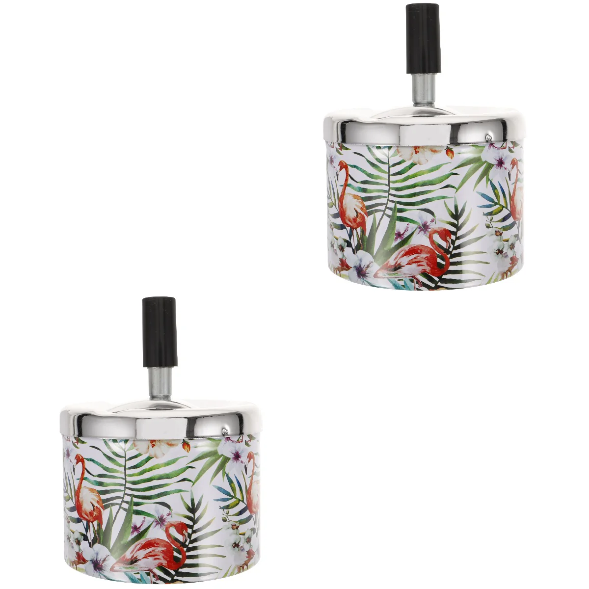 

2 Count Stainless Steel Ashtray Outdoor Ashtrays for Cigarettes Patio Adornment Holder Car Desktop Metal Household Home