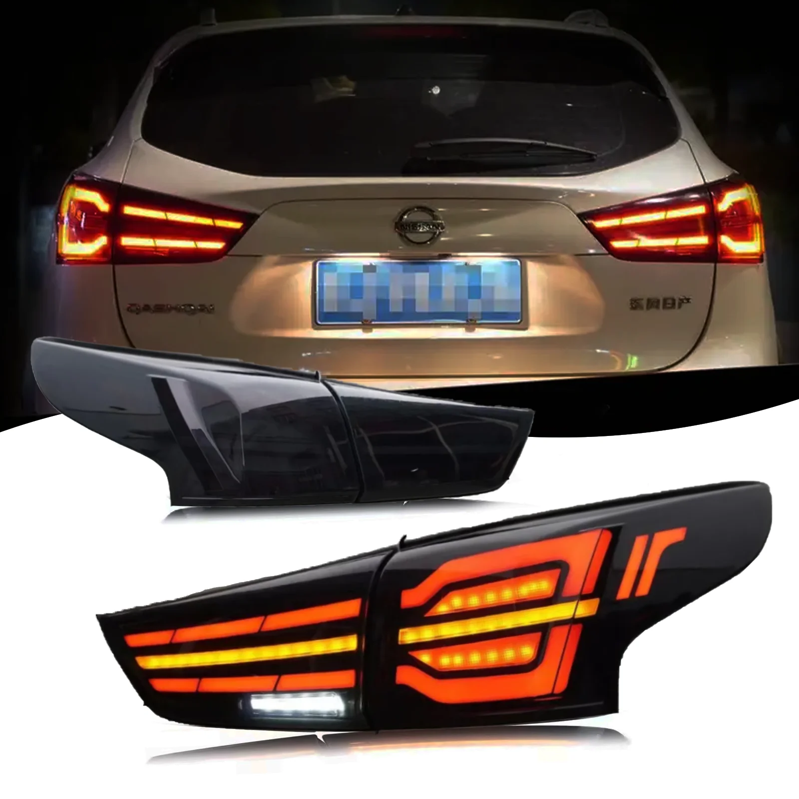 

Car LED Rear Taillights for Nissan Qashqai 2016-2023 Animation Rear Lamps LED Taillight Assembly