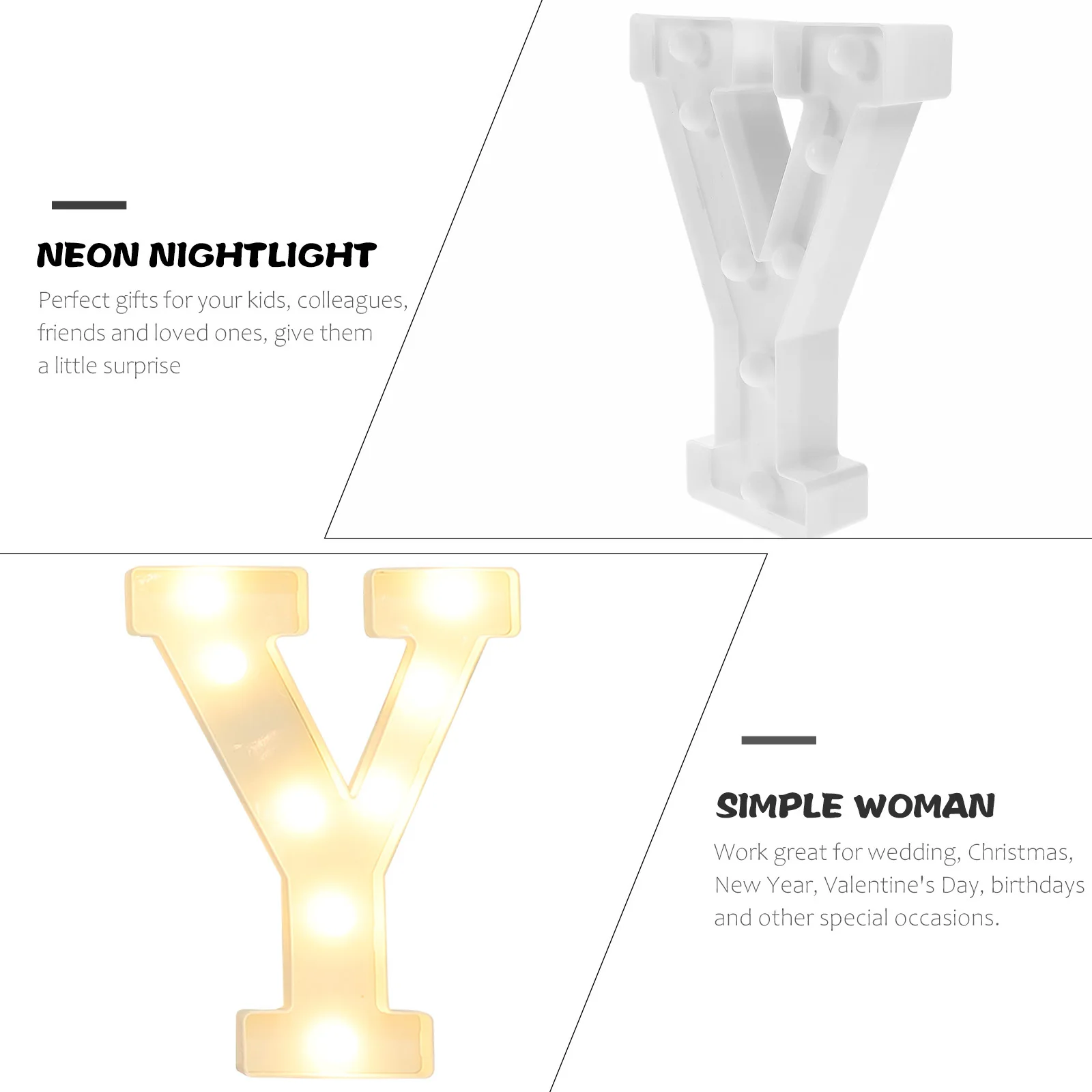 

8Pcs Birthday LED Letter Lights Operated Light Up Letters Signs Decorative Bedroom Wall Decor Party Room Decor